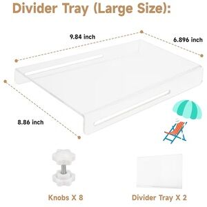 Acrylic Divider Tray Compatible with Simple Modern Tote Bag (Large Size)